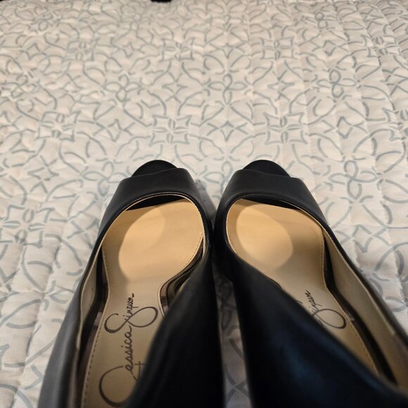Jessica Simpson Black Peep Toe Heels - Picture 8 of 11